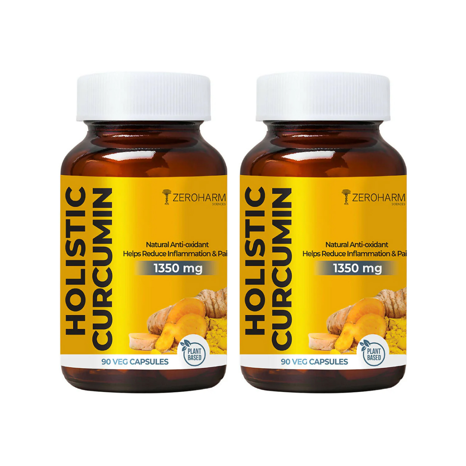 Zeroharm Sciences Holistic Curcumin Capsules – 90 Nos (Pack of 2)