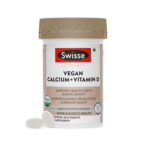 Swisse Vegan Calcium and Vitamin D Tablets (60 Tablets)