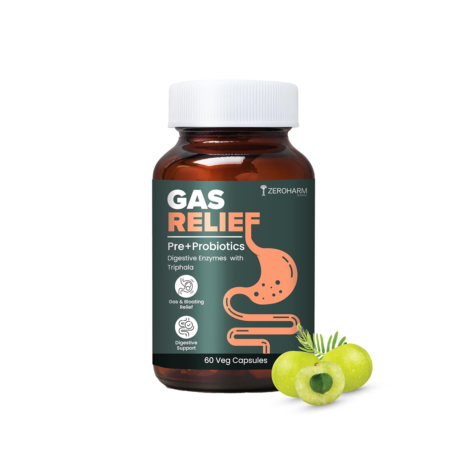Zeroharm Gas Relief Capsules (60 Nos)