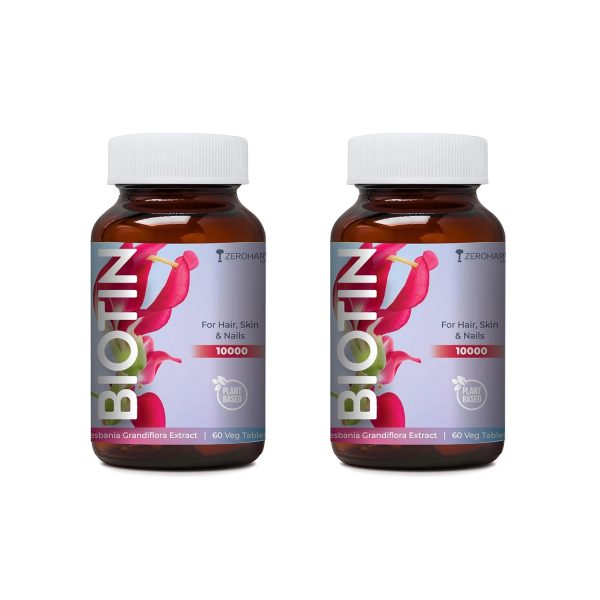Zeroharm Sciences Biotin 10000mcg Tablet - 60 Nos (Pack of 2) Zeroharm Sciences Biotin 10000mcg Tablet - 60 Nos (Pack of 2)