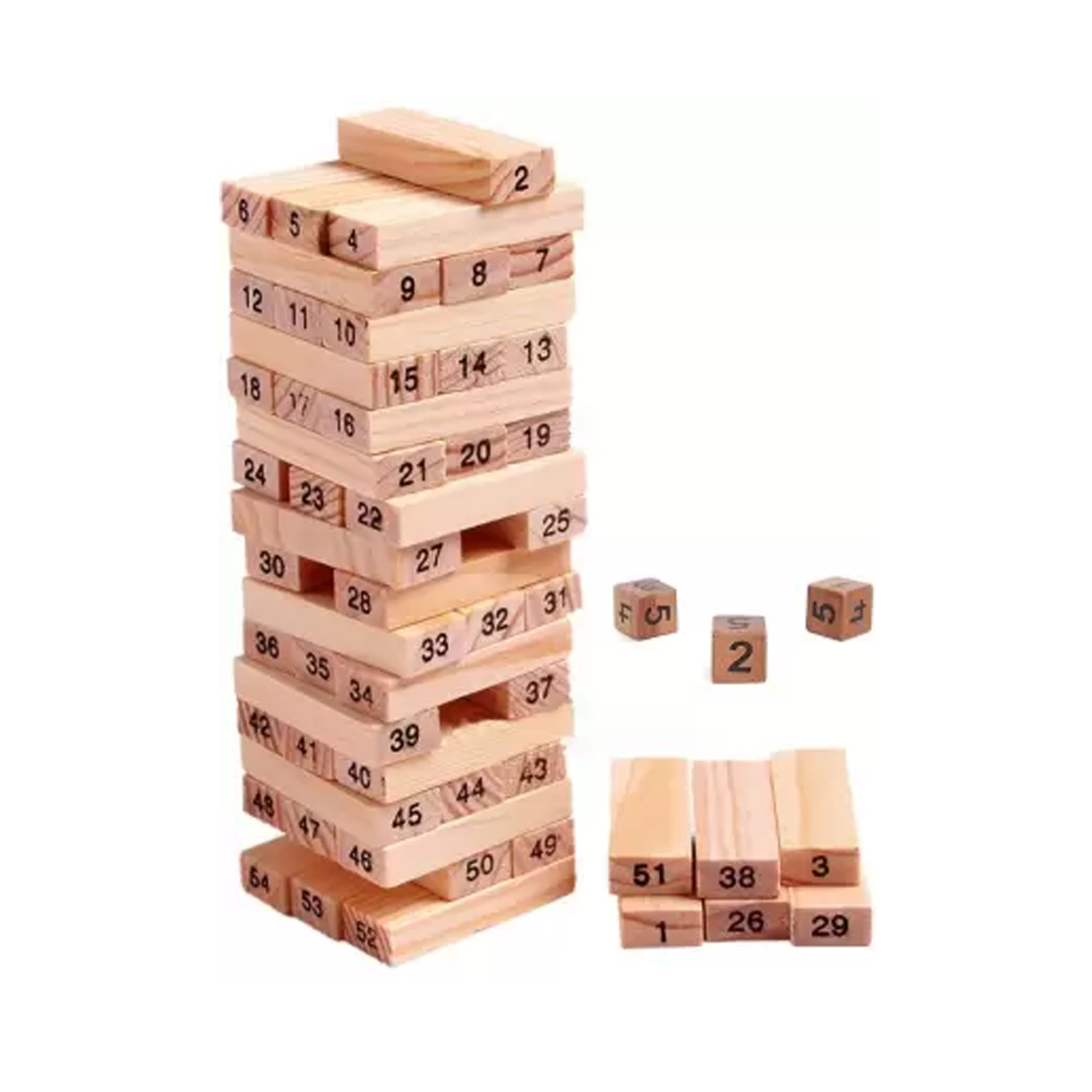 Albio India Wooden Number Zenga – 54 Pieces (AKW- 1087)