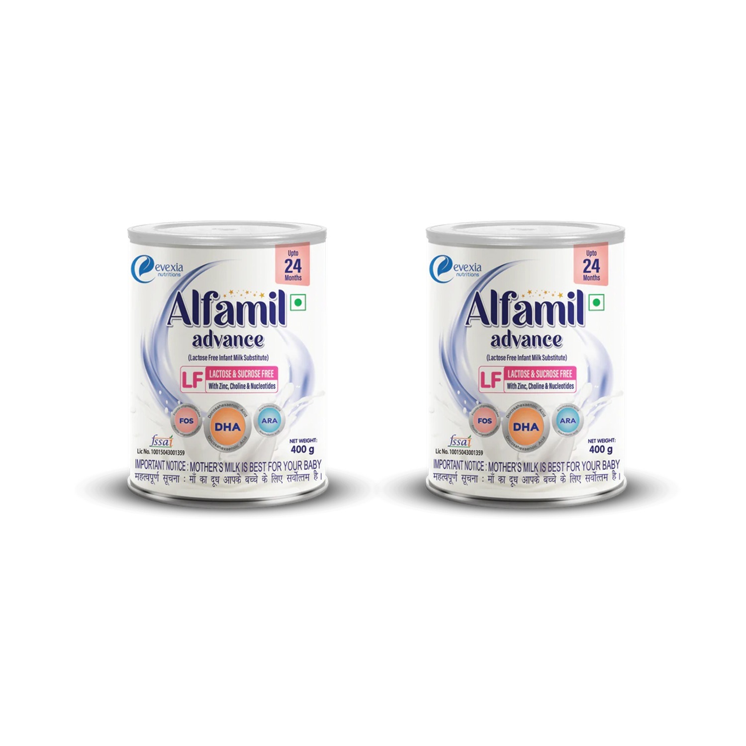 Evexia Alfamil Advance Infant Formula LF 400g (Pack of 2)