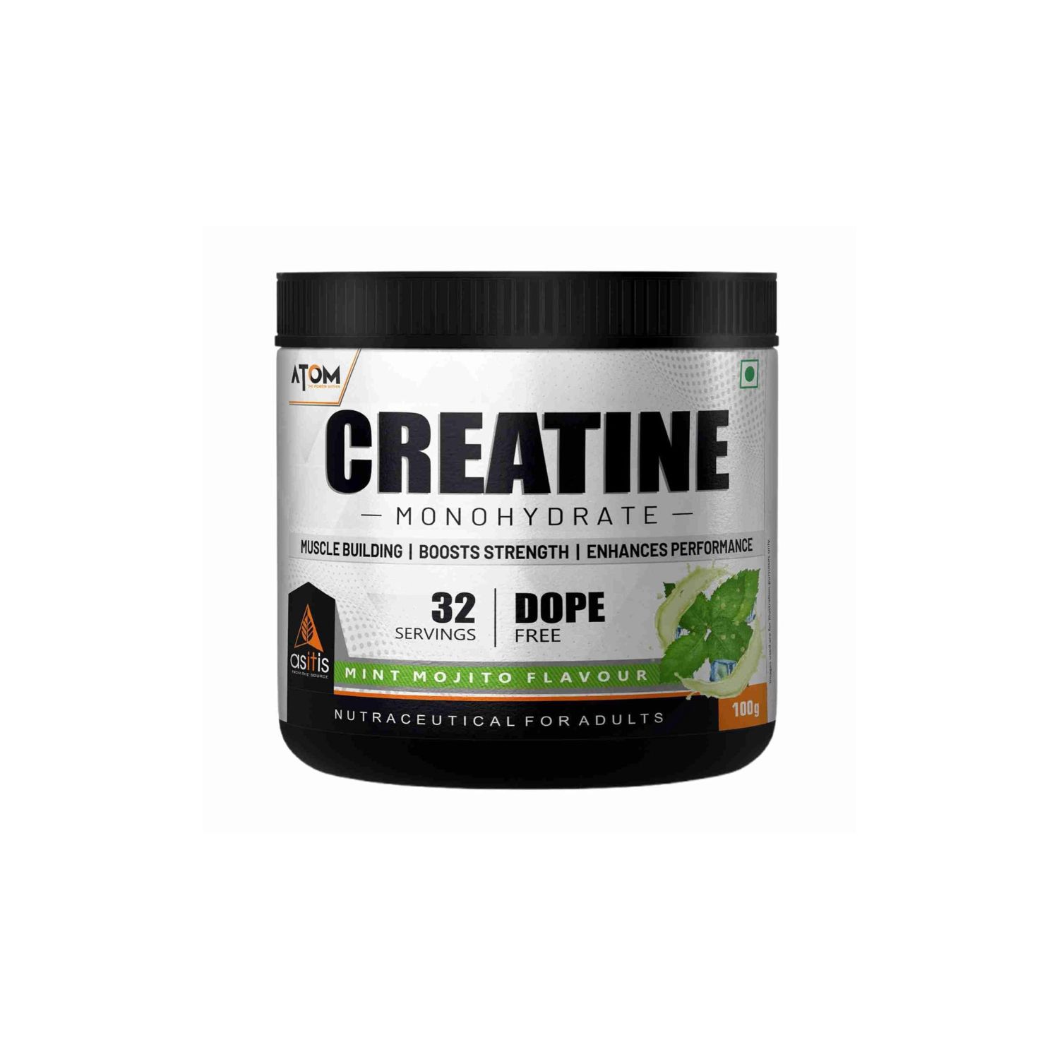 ASITIS Atom Creatine Monohydrate Pre-Workout Mint Mojito (100gm)