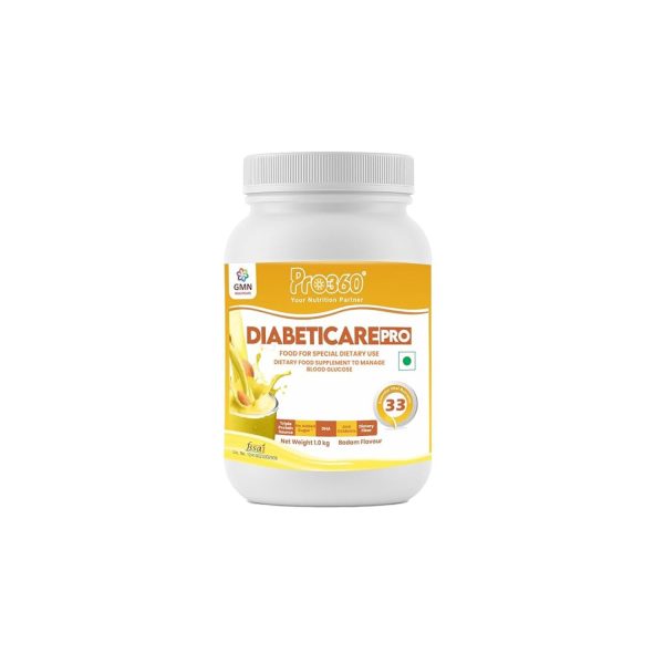 GMN Pro360 Diabetic Nutrition Powder Badam Flavour (1kg Jar)