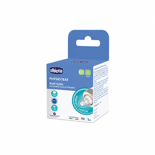 Chicco Physio Teat Anti-Colic Slow Flow 0+M (1Pcs) Chicco Physio Teat Anti-Colic Slow Flow 0+M (1Pcs)